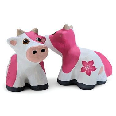 Small Mini Concrete Cow - Mother's Day Edition